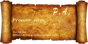 Propper Alex névjegykártya