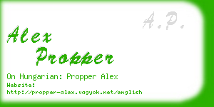 alex propper business card